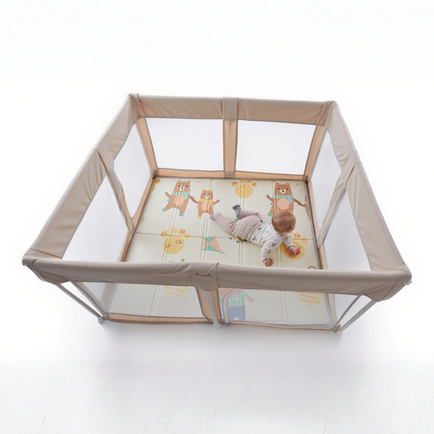 Corral Plegable para Bebé con Alfombra
