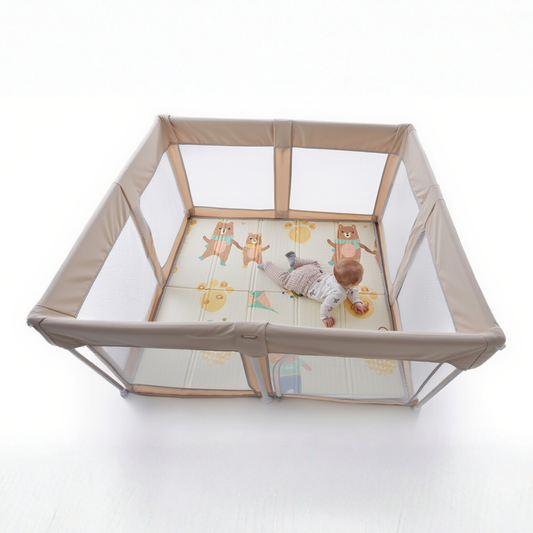 Corral Plegable para Bebé con Alfombra