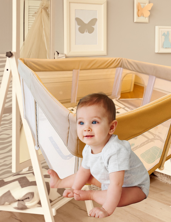 Corral Plegable para Bebé con Alfombra