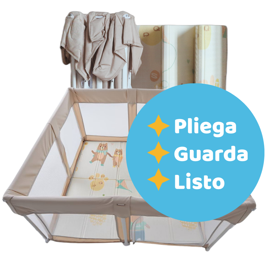 Corral Plegable para Bebé con Alfombra