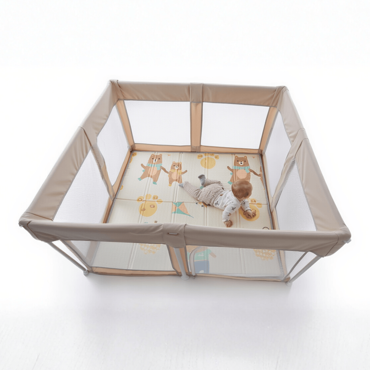 Corral Plegable para Bebé con Alfombra - Jappi Play Team