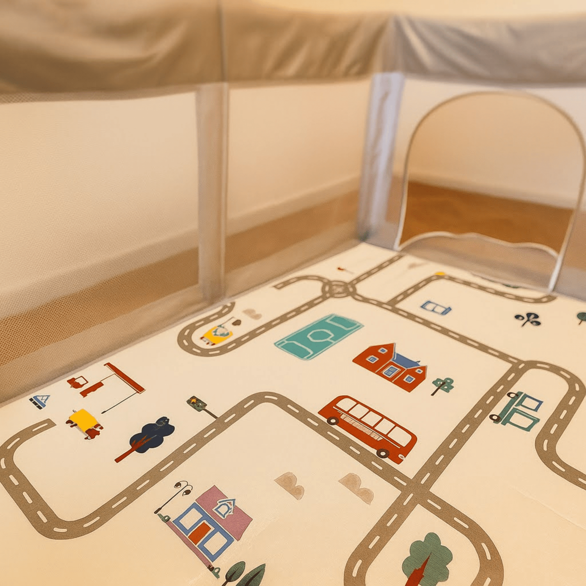 Corral Plegable para Bebé con Alfombra - Jappi Play Team